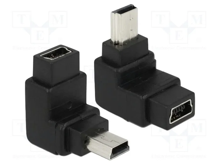 DeLOCK Adaptador USB-B mini 5 Pin con ángulo de 90 grados, Negro DeLOCK Adaptador USB-B mini 5 Pin con ángulo de 90 grados, Negro