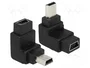 DeLOCK Adaptador USB-B mini 5 Pin con ángulo de 90 grados, Negro