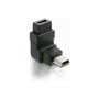 DeLOCK Adaptador USB-B mini 5 Pin con ángulo de 90 grados, Negro
