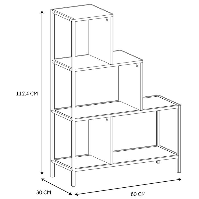 Home Deco Factory Estantería Escalera Edison Collection Industriel 80x30x112 cm