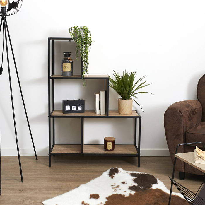 Home Deco Factory Estantería Escalera Edison Collection Industriel 80x30x112 cm