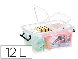 Caja Almacenamiento Strata By Cep Hw671 12 Litros Apilable Cristal (Set de 5)