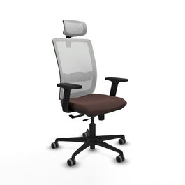 PIQUERAS Y CRESPO Silla de oficina Haches con mecanismo Sincro/Traslack Marrón y Blanco