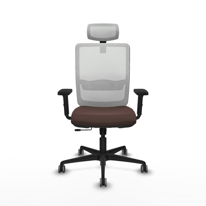 PIQUERAS Y CRESPO Silla de oficina Haches con mecanismo Sincro/Traslack Marrón y Blanco