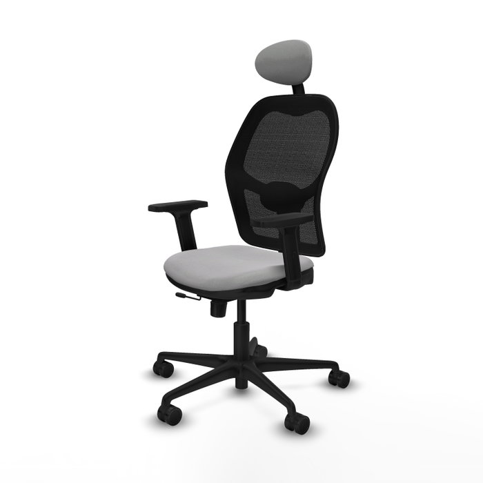 PIQUERAS Y CRESPO Silla de oficina Jorquera con mecanismo Sincro/Traslack, Gris claro y Negro