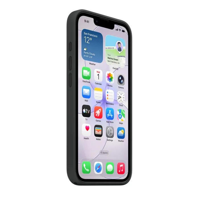 Apple Funda Silicona con MagSafe para iPhone 15, Negro - Compatible con Carga Inalámbrica, MHWD4ZM/A, 45% Material Reciclado
