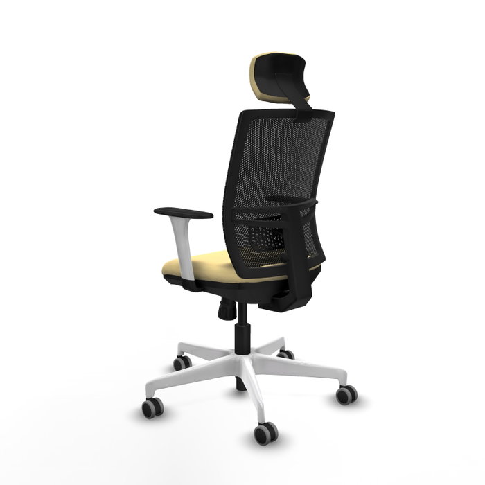 PIQUERAS Y CRESPO Silla de oficina Yunquera con mecanismo Sincro, Crema y Negro PIQUERAS Y CRESPO Silla de oficina Yunquera con mecanismo Sincro, Crema y Negro