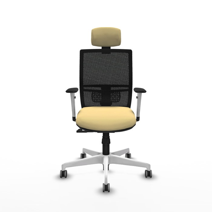 PIQUERAS Y CRESPO Silla de oficina Yunquera con mecanismo Sincro, Crema y Negro PIQUERAS Y CRESPO Silla de oficina Yunquera con mecanismo Sincro, Crema y Negro