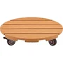 Nature NAT8711338702475 - Soporte para macetas con ruedas, material WPC, medidas 8.6 x 38 cm, 4 ruedas, color madera