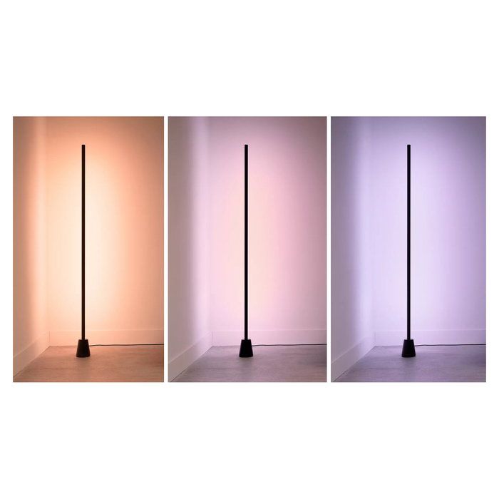 WiZ WiZ Floor 1.4m Lámpara de Pie Inteligente RGBIC Gradient, Negro, Control Wi-Fi/Bluetooth, Compatible Alexa/Google Assistant, 220-240V