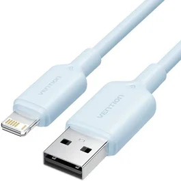 Vention Cable USB 2.0 Macho a Lightning Macho, 480 Mbps, 2.4A, Carga y Sincronización, Longitud 1 Metro, Color Azul