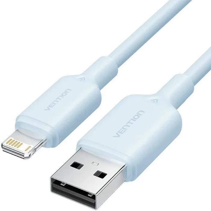 Vention Cable USB 2.0 Macho a Lightning Macho, 480 Mbps, 2.4A, Carga y Sincronización, Longitud 1 Metro, Color Azul
