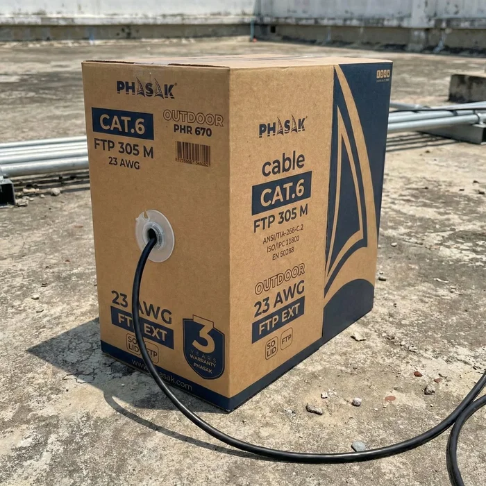 Phasak Bobina de Cable de Red PHR 670 Cat.6 F/FTP 305m Negro Phasak Bobina de Cable de Red PHR 670 Cat.6 F/FTP 305m Negro