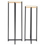 Home Deco Factory Essentiel Juego de 2 Pedestales Loka Negro Metal 30x30x82cm y 26x26x72cm