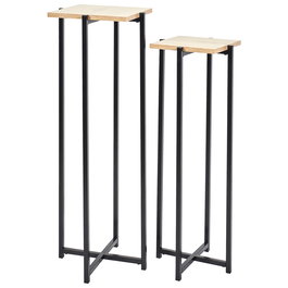 Home Deco Factory Essentiel Juego de 2 Pedestales Loka Negro Metal 30x30x82cm y 26x26x72cm