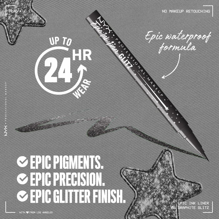 Nyx Professional Make Up EPIC INK LINER GLITZ 07-Graphite Glitz