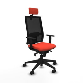 PIQUERAS Y CRESPO Silla de oficina Horna con mecanismo Sincro, Naranja oscuro y Negro