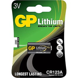 GP Pila de Litio CR123 - Batería de Litio CR123A, 3 Voltios