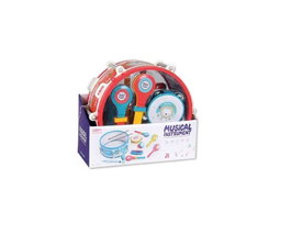JugaToys Conjunto de instrumentos musicales con tambor, padereta, maracas, flauta y armónica