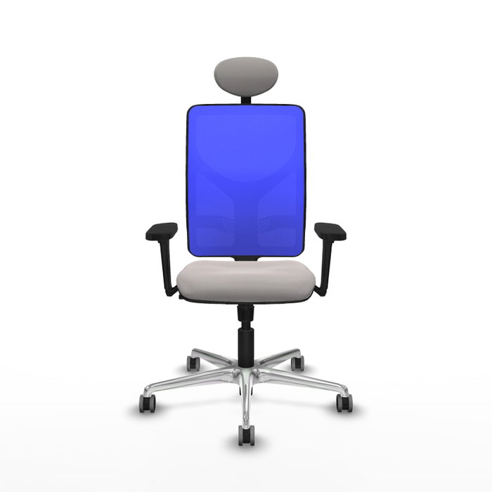 PIQUERAS Y CRESPO Silla de oficina Motilla con mecanismo Sincro, Blanco y Azul
