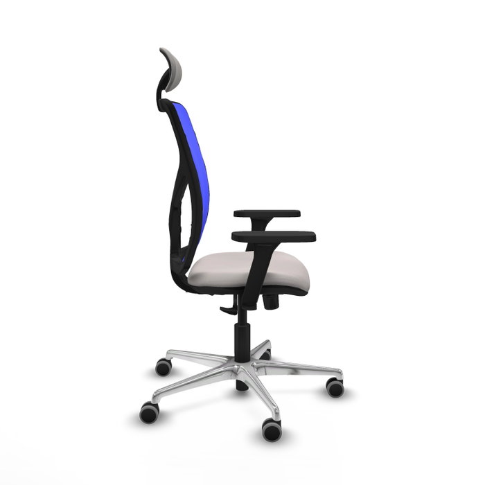 PIQUERAS Y CRESPO Silla de oficina Motilla con mecanismo Sincro, Blanco y Azul