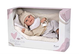 Muñecas Arias Muñeca Elegance 35 cm Babyto Beige con Manta (Muñeco de Peso) Español