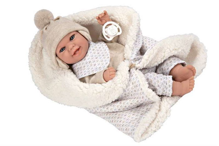 Muñecas Arias Babyto Elegance 35 cm Muñeca de Peso para Niños 3+ Años Beige con Manta - Juguete en Español