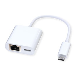 ROLINE Convertidor USB 3.2 Gen 2 Tipo C a Gigabit Ethernet con puerto PD 100W