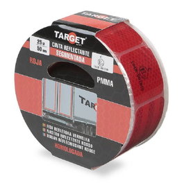 TARGET Cinta adhesiva reflectante segmentada roja 25m x 50mm