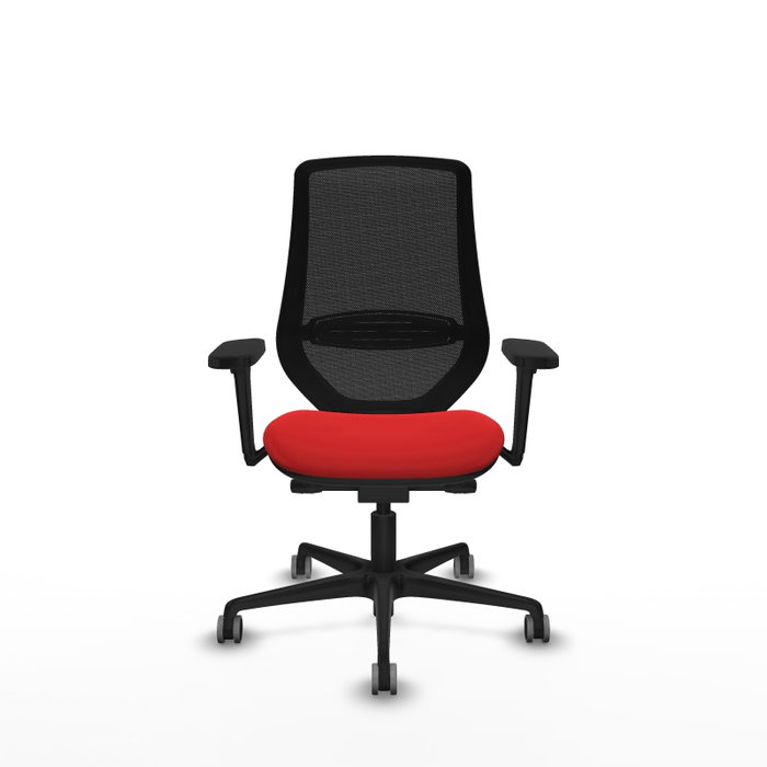 PIQUERAS Y CRESPO Silla de oficina Mardos con mecanismo Sincro/Traslack, Rojo/Negro