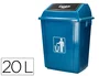 Q-connect Papelera Contenedor Plástico con Tapa de Balancín 20 Litros Azul 340x240x450 mm