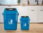 Q-connect Papelera Contenedor Plástico con Tapa de Balancín 20 Litros Azul 340x240x450 mm