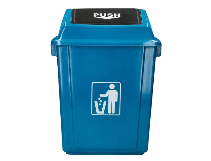 Q-connect Papelera Contenedor Plástico con Tapa de Balancín 20 Litros Azul 340x240x450 mm