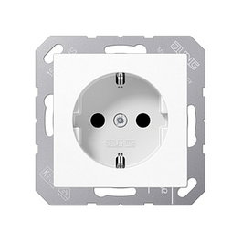 Jung A1520BFKIWW Schuko Enchufe Pared 1 Toma Tipo F, 16A 250V, Color Blanco Alpin