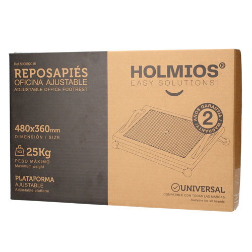 Holmios Reposapiés de oficina ergonómico ajustable de acero Holmios Reposapiés de oficina ergonómico ajustable de acero