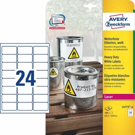 AVERY Zweckform Etiquetas de película resistentes al agua 63,5 x 33,9 mm