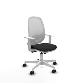 PIQUERAS Y CRESPO Silla de oficina Cilanco con mecanismo Sincro, Negro y Blanco