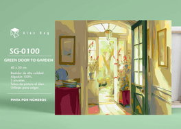 ARTIST BY ALEX BOG Bastidor pintar por números Green Door to Garden 40x50cm