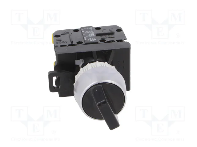 SPAMEL Interruptor Rotativo ST22 22mm 3 Posiciones NA x2 Negro