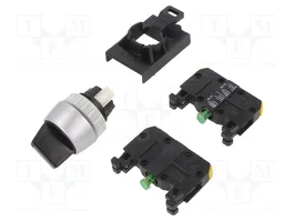 SPAMEL Interruptor Rotativo ST22 22mm 3 Posiciones NA x2 Negro