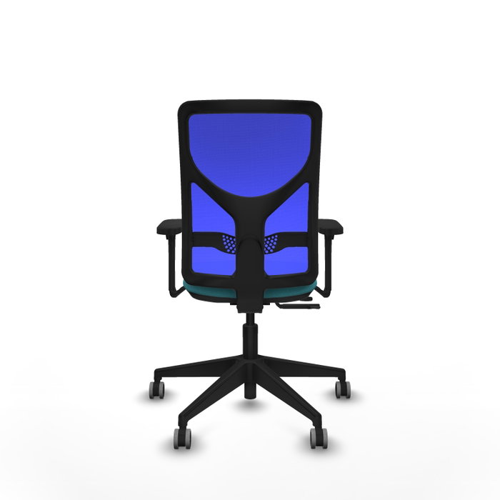 PIQUERAS Y CRESPO Silla de oficina Motilla con mecanismo Sincro/Traslack, Turquesa y Azul