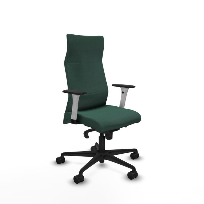 Sillón Albacete con mecanismo Sincro tapizada con Tela color Verde botella. Equipado con Base nailon negra, Brazos 1D y Ruedas 65mm nailon Sillón Albacete con mecanismo Sincro tapizada con Tela color Verde botella. Equipado con Base nailon negra, Brazos 1D y Ruedas 65mm nailon