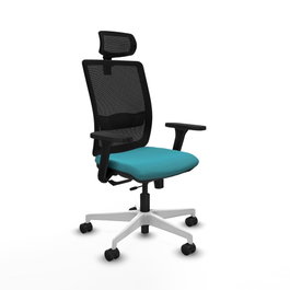 PIQUERAS Y CRESPO Silla de oficina Haches con mecanismo Sincro/Traslack Turquesa y Negro