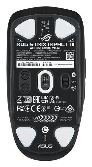 Asus ROG Strix Impact III Wireless Ratón Gaming Negro 36000 DPI Bluetooth 2.4 GHz