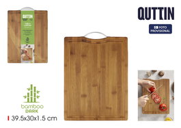 Quttin Tabla Cortar Bambú Dark con Asa 39.5 cm (12 Unidades)