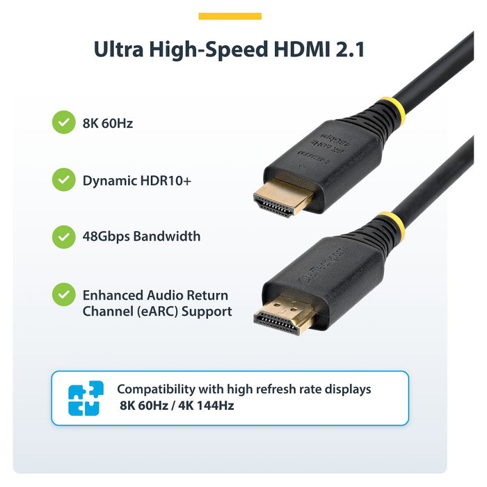 StarTech.com Cable HDMI 2.1 Certificado de Ultra Alta Velocidad 5m 8K 60Hz/4K 120Hz