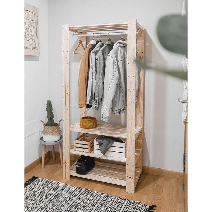 Astigarraga Kit Vestidor Evolution 76,5 x 38,5 x 174,5 cm Pino Macizo Madera