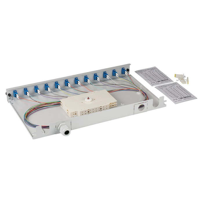EFB Elektronik Caja de empalme gris extensible LC OS2 24xPigtails y 12xDuplex-Kupplung EFB Elektronik Caja de empalme gris extensible LC OS2 24xPigtails y 12xDuplex-Kupplung