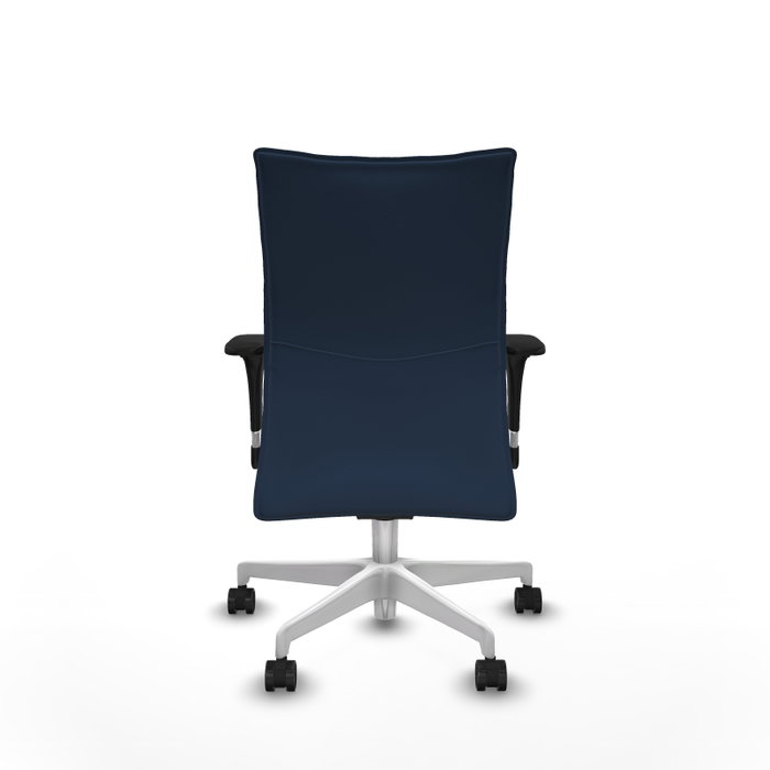 PIQUERAS Y CRESPO Silla Albacete Confidente Azul Marino con Mecanismo Sincro y Base Blanca