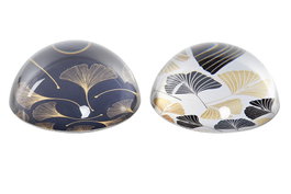 DKD Home Decor Pisapapeles de Cristal Ginko Surtido de 2 Unidades